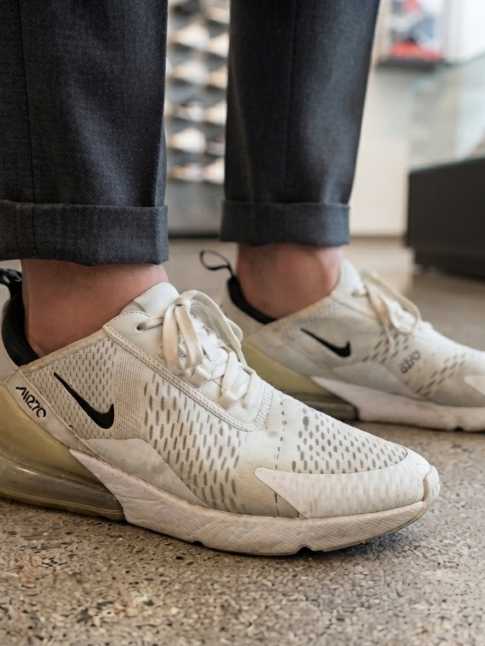 Nike Men’s Air Max 270 White with Black Swoosh